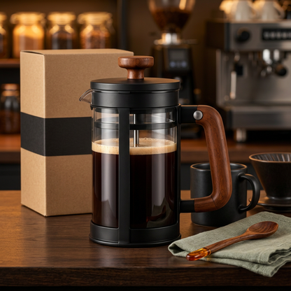 French press coffee bar editorial main image
