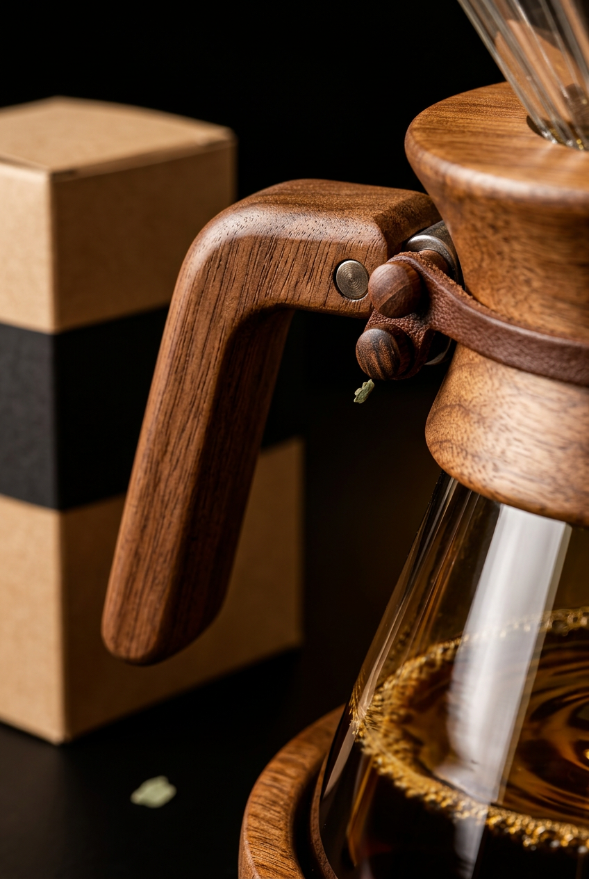 Wooden handle and collar detail