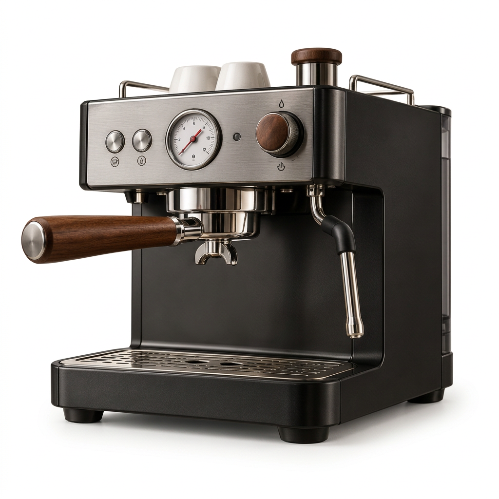 Coffee machine on pure white background