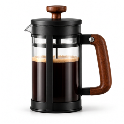 French press isolated on pure white background